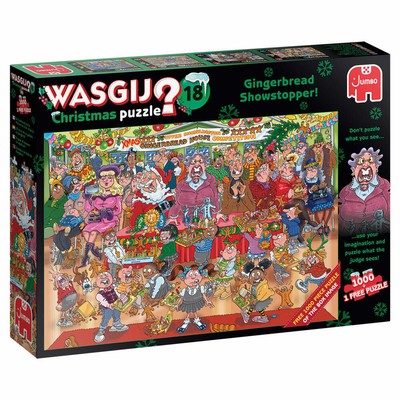 Jumbo Spiele Wasgij Christmas 18 - Lebkuchen Showstopper Puzzle 1000 Teile