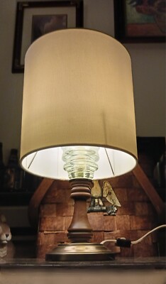 Antique Glass Insulator(Clear Armstrong DPI 57 61:.) Desk Lamp