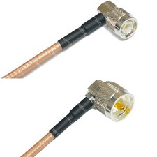 RG142 Silver TNC Male Angle to UHF Male Angle Coax RF Cable USA Lot