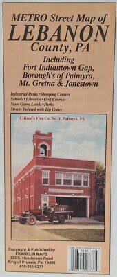 Lebanon County Pennsylvania Street Map by Franklin Maps