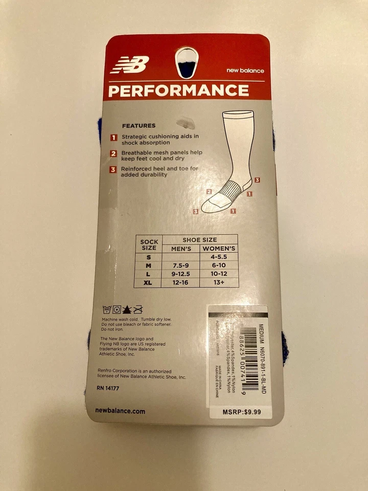 Women Men New Balance Performance Medium Size Socks - Image 2 of 3