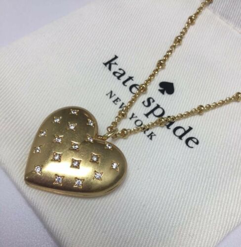 Kate Spade New York Gold My Precious Heart Locket Pendant Necklace New - Picture 4 of 11