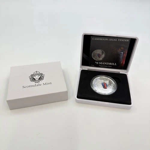 2020 Cameroon Mandrill 500 Francs Cameroon 1oz .999 Silver PROOF Coin w/OGP COA