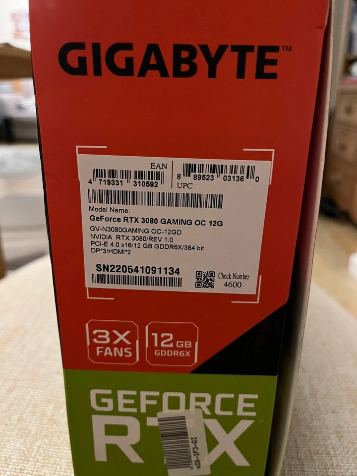 Gigabyte NVIDIA GeForce RTX 3080 12GB GAMING OC Graphics Card - Image 3 of 4