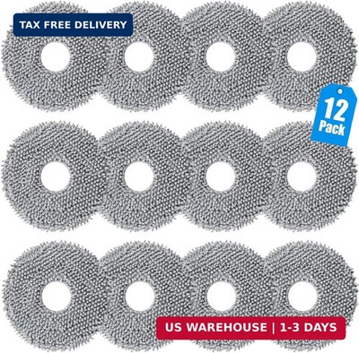 12 Pack Mop Pads Accessories Compatible with Roborock Q Revo,Qrevo S/Plus/Pro/Ma