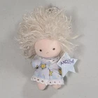 Ty Beanie Babies ANGELINE Key Clip Blue Dress Vintage Ty Keychain