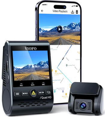 Dual WiFi WLAN Dashcam, GPS Modul 2K 1440P 60fps + 1080P Vorne Hinten Kamera