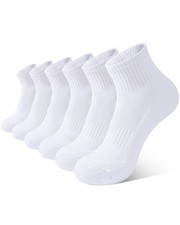6 Pairs Kids Socks Boys Girls Cushioned Quarter Socks Athletic Ankle Sock 7-1...