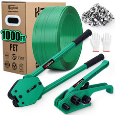 Banding Strapping Kit, Heavy Duty Pallet Packaging Kit with 1500Lbs 5/8" X 1000