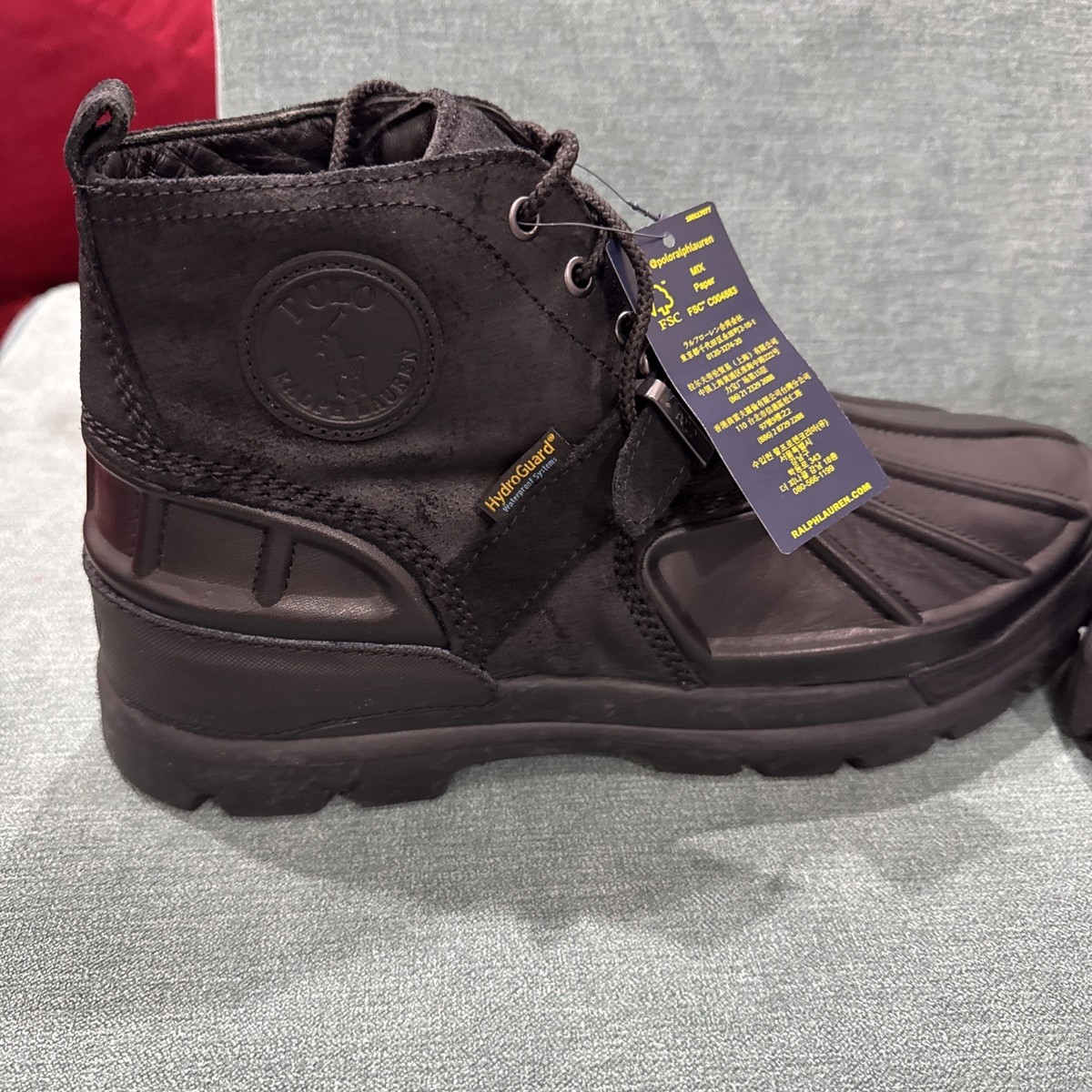 Polo Ralph Lauren Oslo HydroGuard Waterproof Duck Boots Black Leather 9D Polo Ralph Lauren Oslo Waterproof Leather Hydroguard Boots  main image 3