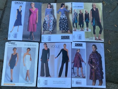 6 Vintage VOGUE Original Sewing Patterns- Issey Miyake, Koos Van Den Akker, DKNY
