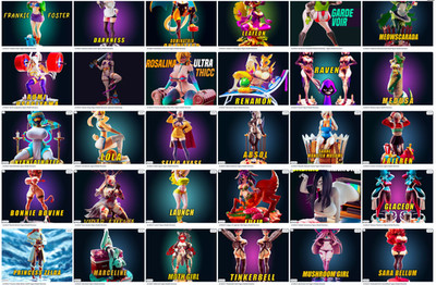 +100 Anime Waifu figure Mega Pack bundle 3d Digital STL 3D Model File 3d print