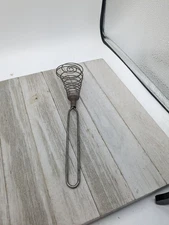 Vintage French #1 Spring Coil Whisk Wisk Wire Beater Mixer Metal 9"