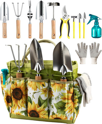 12Pcs Garden Tools Set, Heavy Duty Gardening Kit with Organizer Bag, for Digging