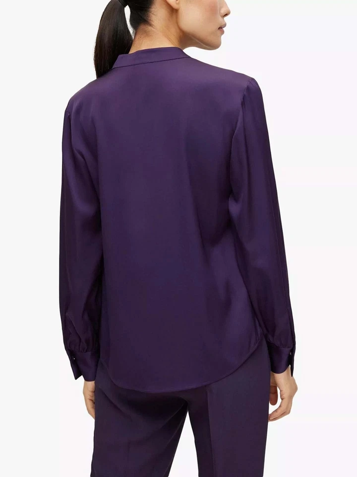 Blusa morada de seda Hugo Boss Banora18 talla 8 239 GBP Foto 4 de 4