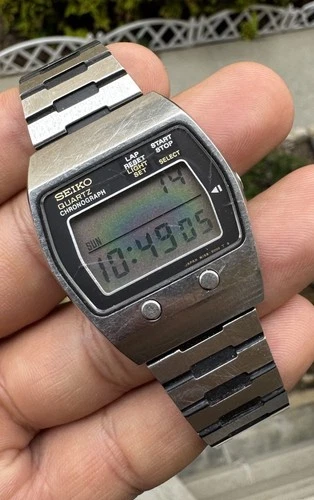 U24200 Rare Vintage 1977 Seiko M1595000 Chronograph LCD Steve Jobs Wrist G2U