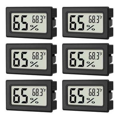 6Pack Mini Hygrometer Indoor Humidity Meter, Mini Digital Thermometer Humidit...
