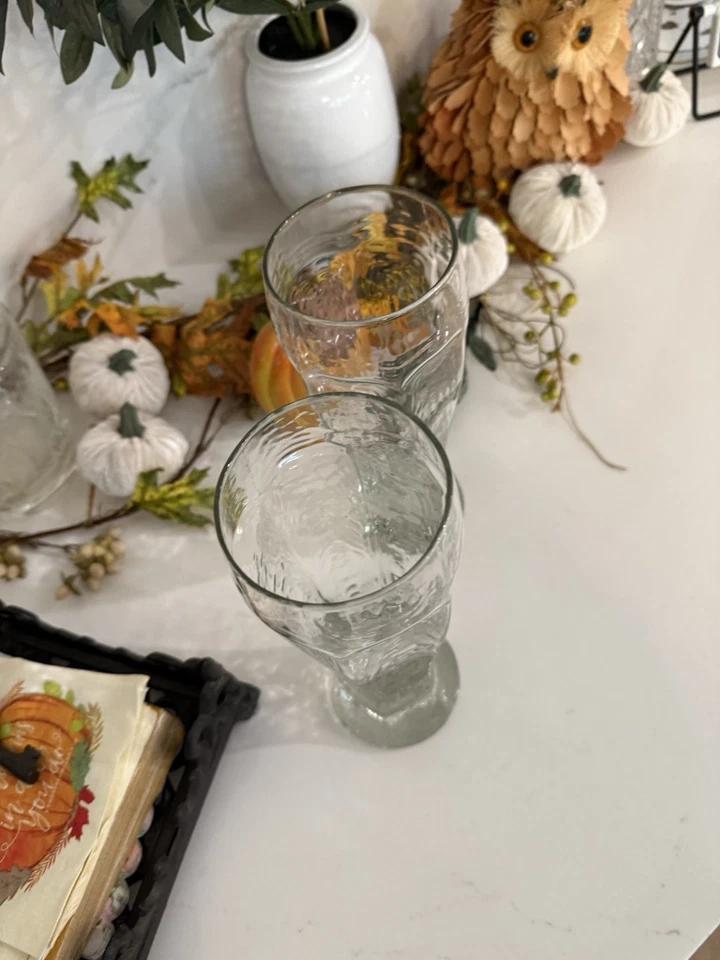 Vasos de cerveza gigantes Libbey Chivalry diseño de vidrio martillado 2 piezas 22 OZ 9" X 3.25" Foto 2 de 4