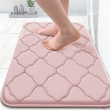 Memory Foam Bath Mat Rug 24x16 Ultra Soft Absorbent NonSlip Pink Decor