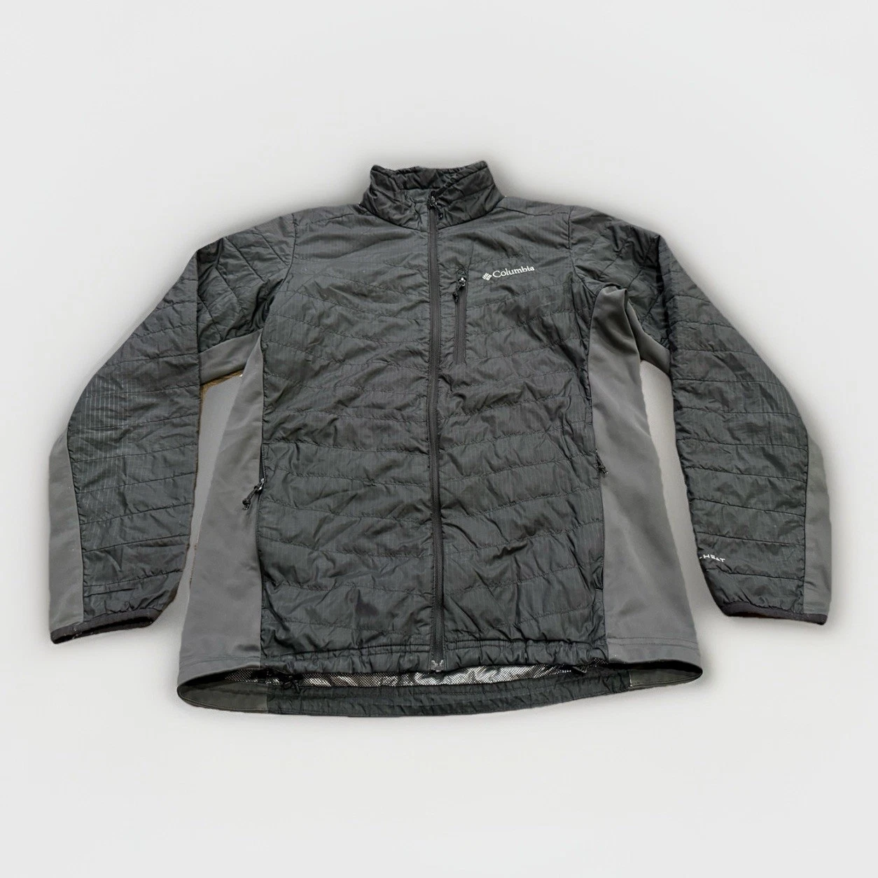 Columbia Mens Black Omni-Heat Insulated Full Zip Puffer Jacket Size S Small