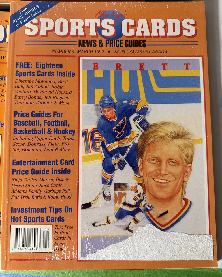 Lot of 16 Assorted 1992 Allan Kaye's Sports Cards News & Price Guides Magic Foto 3 de 4