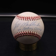 Bill Madlock Signed Rawlings Baseball Auto Inscribed 4x Batting Champ ZJ22598