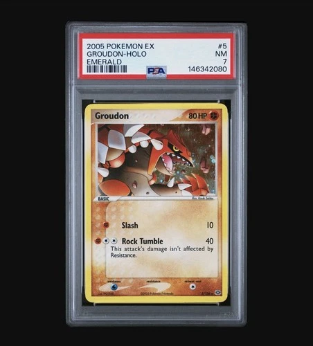 2005 Pokemon EX Emerald Groudon Holo #5 PSA 7 NM New Cert Clean