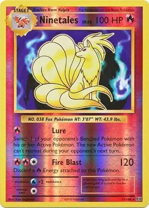 Ninetales - 15/108 - Pokemon Evolutions XY Reverse Holo Rare Card NM