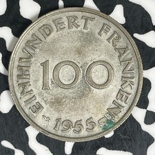 1955 Saarland 100 Franken Lot#C6091