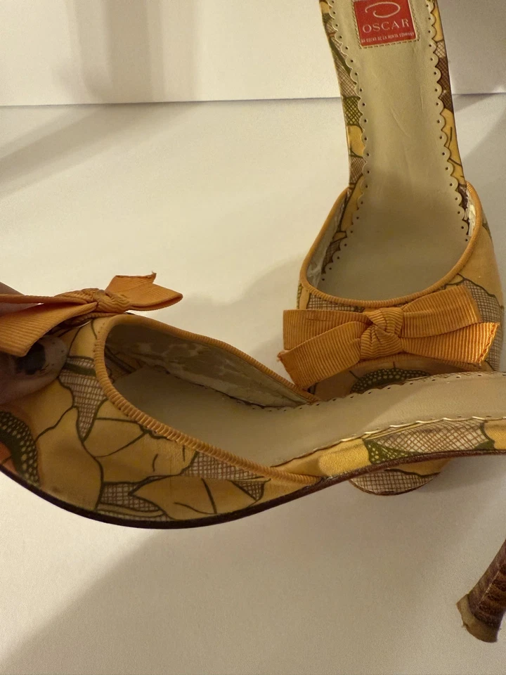 Oscar De La Renta женщин Sz 7,5 М Flora мул слайд насос Summer весело бант дизайнер - Изображение 3 из 4