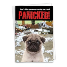 Humor- Dog Panicked -  Birthday Card - Friend Her Him Nobleworks