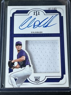 2025 Panini National Treasures - Chase Dollander  #SL-CDL Auto Patch /49