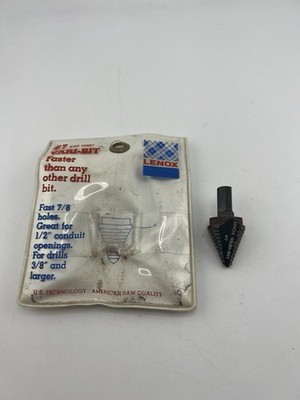 Lenox Vari-Bit #7 Step Drill Bit 7/8  EDP 30887 USA Made w/ Pouch & Insert