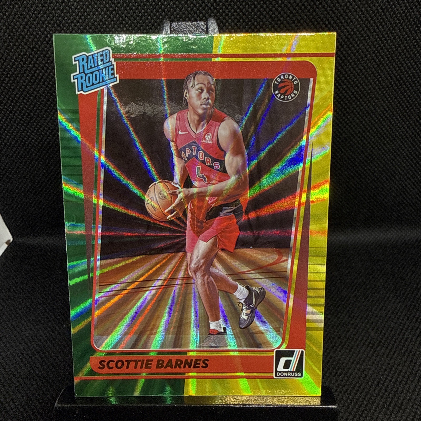 2021-22 Panini Donruss Scottie Barnes Rated Rookie Green Yellow Holo No. 236