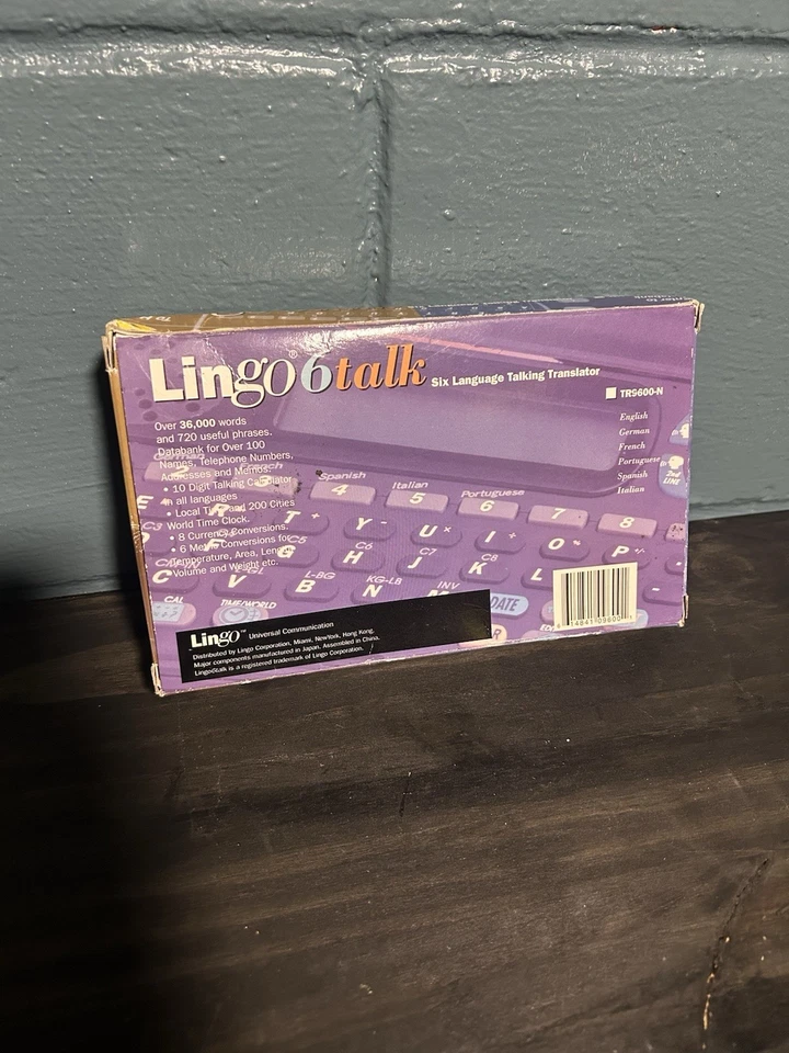 Lingo 6 talk TR9600-N 6 Language Translator Manual W/ CASE ENG GER FR SPA IT POR - Image 2 of 4