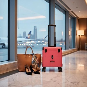Valise de Maquillage à Roulettes Poignée Télescopique Trolley Cosmétique