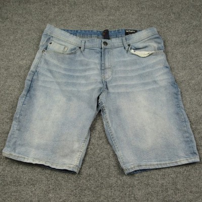 Buffalo David Bitton Evan-X Denim Shorts Mens 38 Light Wash Blue Stretch Jorts