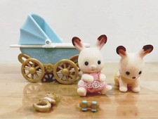 Epoch DF-14 Sylanian Families Chocolate Rabbit Twins, House...