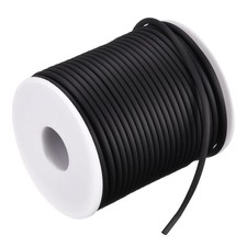 Rubber Cord 27 Yards 1/8 Dia Matte Black Solid Tubing for DIY Craft Making