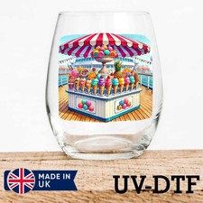 Summer Ice Cream Stall 8pcs UV DTF Stickers - Glass Laptop Tumbler Cup pf337