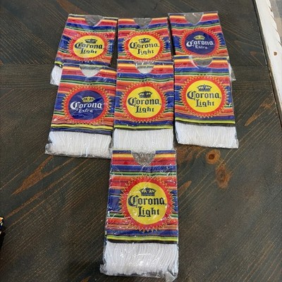 Lot of 7 Corona Extra Beer Bottle Serapes Fabric Poncho Koozie.