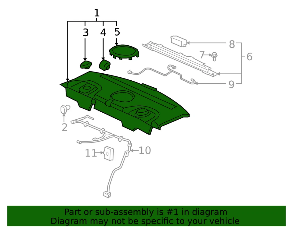 Guarnição de bandeja genuína GM Pkg 15846654 - Imagem 2 de 2