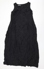 Press & Bastyan Womens Black Polyester Maxi Size 14 Round Neck Zip