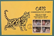 Broadway Show 'Cats' - First Day of Issue - Commemorative Stamp Set - Feb 5 1988