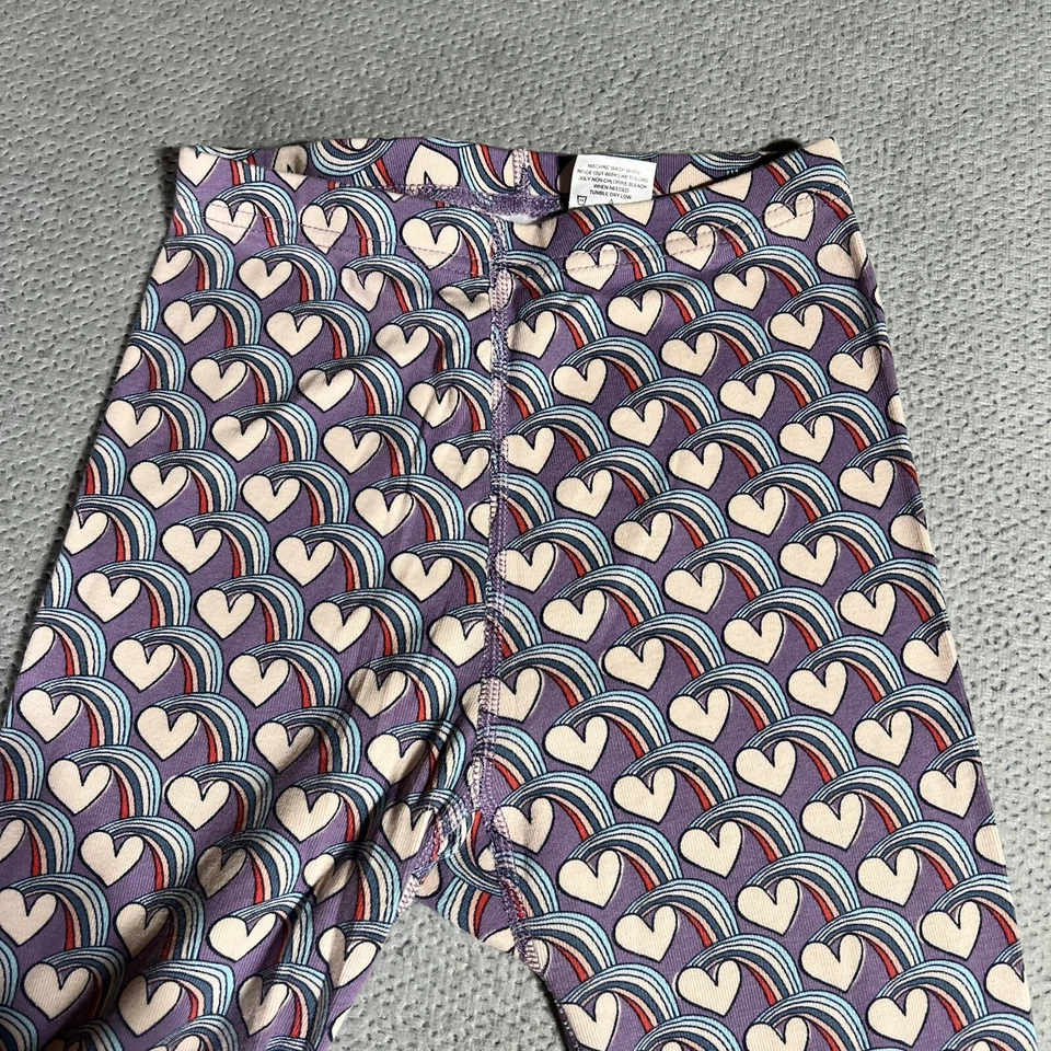 Pantalones de pijama Hanna Andersson Heart Rainbow 100 % algodón orgánico talla 10 usados en excelente estado Foto 3 de 4