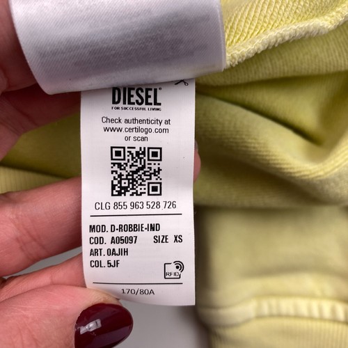 DIESEL Women Dusty Yellow D-ROBBIE-IND Crew Neck Jumper Dress Size XS - Picture 9 of 14