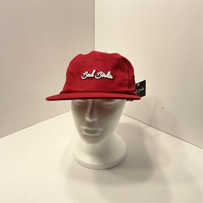 Bad Birdie Hat Cap Adult Red Snapback Camper Hat W/ Adjustable Plastic Buckle