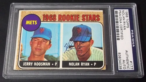 PSA DNA Rc Nolan Ryan Auto 1968 Topps Rookie Signed Autograph (CREASES ON CARD)