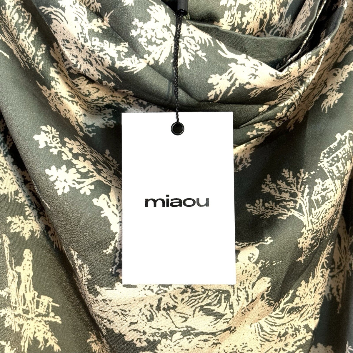 MIAOU Ginger Floral Print Satin Mini Slip Dress Moss Toile Green (MSRP  $245) | eBay