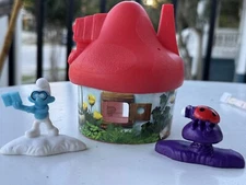 McDonalds Happy Meal Toy 2017 Smurfs Lost Village Mushroom Brainy Smurf & Snappy